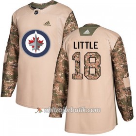 Män Ishockey Winnipeg Jets Tröja Bryan Little 18 Adidas 2017-2018 Camo Veterans Day Practice Authentic